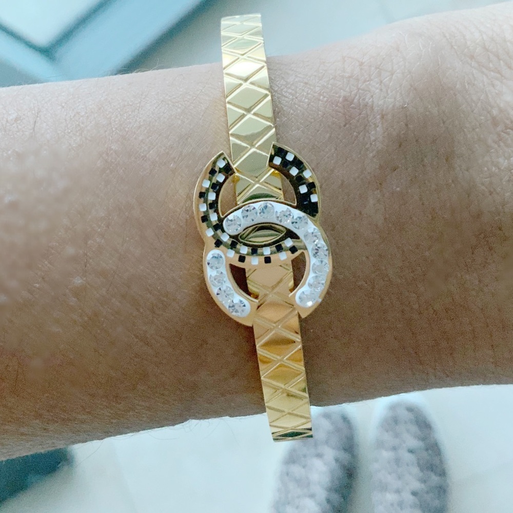 Gold Tone Bangle Bracelet - Picture 2 of 4